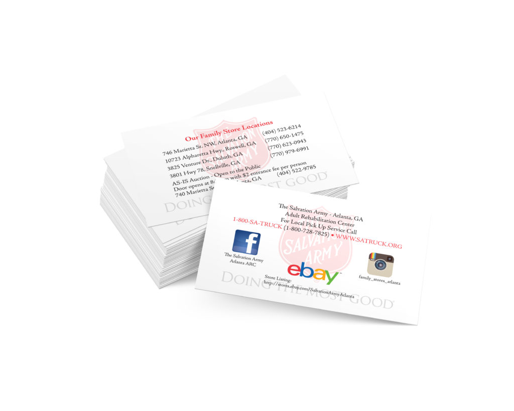 Salvation Army Location Business Card